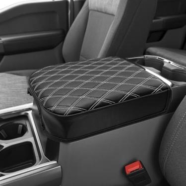 Imagem de KBH Capa de apoio de braço do console central para Ford F250 F350 F450 F550 Super Duty 2023 2024 2025, console de assento de balde, almofada de caixa de tampa de descanso de braço, antiarranhões