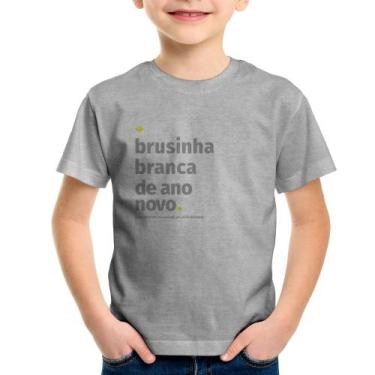 Imagem de Camiseta Infantil Brusinha branca de ano novo - Foca na Moda, Cinza, 1