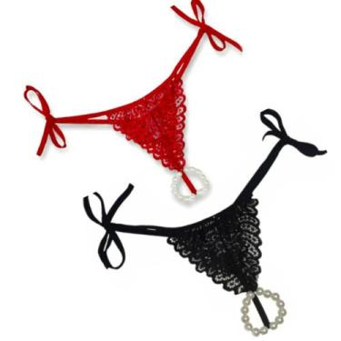 Imagem de Kit 2 Calcinhas Tailandesa Pérola Com Amarração Nas Laterais - LorenSt