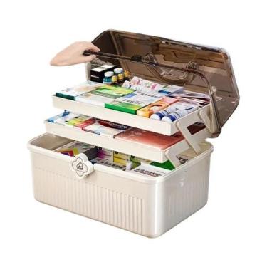 Imagem de Caixa De Remédios Inteligente Com Tampa Flip-Top, Organizador De Compr