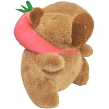Imagem de Brinquedo de pelúcia Gjlzfwbx Capybara 20cm com cachecol de frutas par