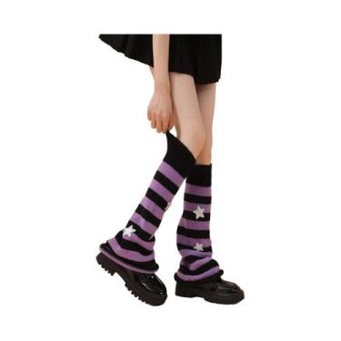 Imagem de Meias Longas Femininas Y2K Harajuku Com Estampa De Estrelas, Estilo JK