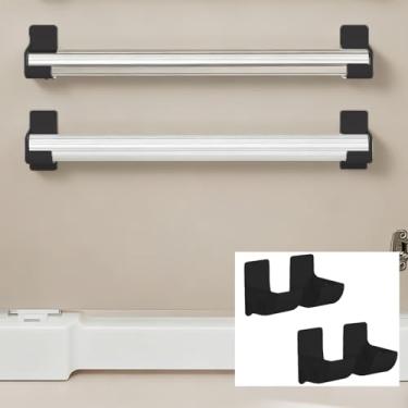 Imagem de 4 peças, dispensador de saco de lixo sem perfuração, suporte de saco de plástico montado na parede, organizador de sacolas de compras, suporte de saco de lixo branco para organização doméstica