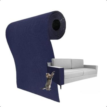 Imagem de Tapete Arranhador para Gatos Autoadesivo Protetor de Sofá Carpete 200x40cm(Azul Marinho)