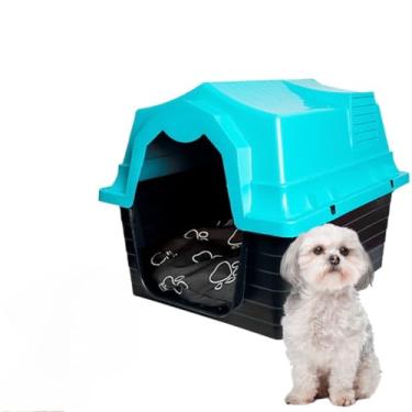 Imagem de Casinha de cachorros equipada com cama, adequada para 3 ou 4 cães de pequeno ou médio porte(VERDE - N3,COM COLCHÃO)