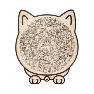 Imagem de Quebra-Cabeça De Madeira Em Forma De Gato Para Amantes De Gatos, 135 P