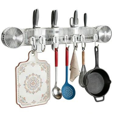 Imagem de Ganchos De Para Chuveiro,Carril Ajustável Resistente Para Armazenamento - Suportes de Cozinha de Parede Sem Danos,Para Casa Banheiro Cozinha Toalha Esponja Tabua Chapeu Casaco