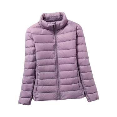 Imagem de Jaqueta Leve De Pluma Para Mulheres plus Size, Casaco Quente De Pluma 