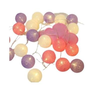 Imagem de Luzes De Fada Em Cordão De Algodão Com Lâmpadas LED Para Quarto, Natal