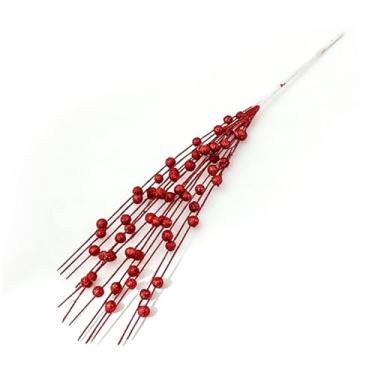 Imagem de Generic 8 Peças de Hastes Artificiais de Azevinho, Decoração de árvore de Natal Com Frutas de Espuma e Galhos de Arame, para Arranjo Floral DIY, Festa de Natal, Escritório Em Casa (Vermelha)