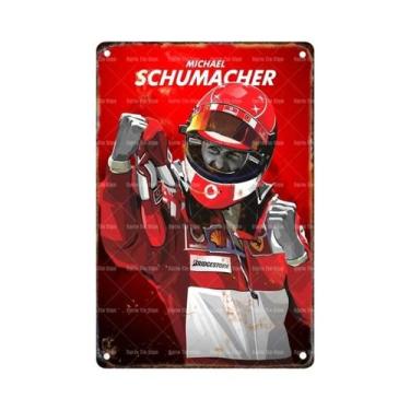 Imagem de Placa De Metal Vintage Estilo Graffiti Retrô De Carro De Corrida F1, D