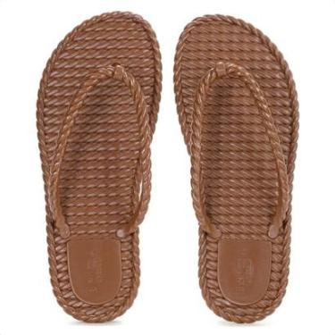 Imagem de Chinelo Brizza Arezzo Tira Marrocos Marrom - Feminino-Feminino