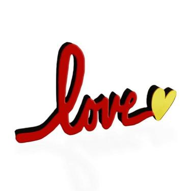 Imagem de Placa Decorativa Love Em Mdf Decoryou - Vermelho