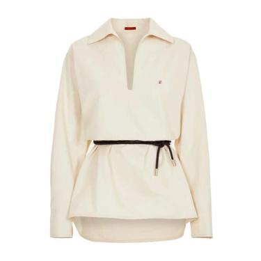 Imagem de Blusa Feminina Elegante - Manga Comprida, Decote V, Casual, Soltinha -