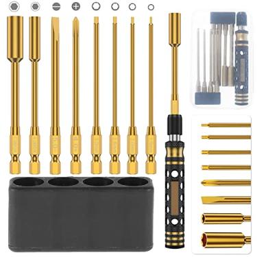 Imagem de Kit de ferramentas de controle remoto 8 em 1, conjunto de chaves hexagonais de 1,5 mm, 2,0 mm, 2,5 mm, 3,0 mm, chave de porca sextavada de 7 mm, 4 mm, cabeça chata e cruzada, conjunto de chaves de