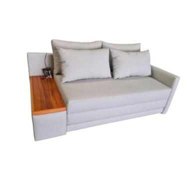 Imagem de Sofá Cama com Tampo Lateral e Usb Lado Esquerdo Tecido Acquablock Medi