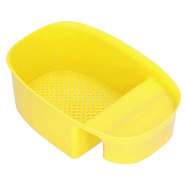 Imagem de Cesta de drenagem de pia, filtro de malha em forma de sela para resíduos de cozinha, frutas vegetais, durável, material pp, cores brilhantes 21x13.5x7.5cm (Amarela)
