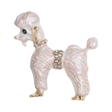 Imagem de Broche De Esmalte Unissex Com Strass De Cachorro, Joia De Lapela Para 