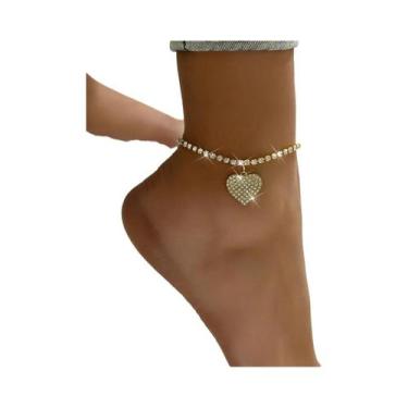 Imagem de Tornozeleira Feminina Moderna Com Corrente De Corações Duplos Para Fes
