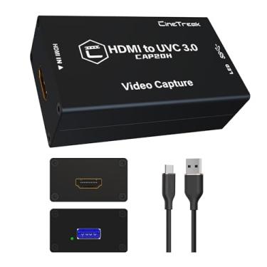 Imagem de CINETREAK Cap20H HDMI para captura de vídeo USB 3.0, placa de captura de transmissão ao vivo, captura de vídeo 1080p60 não comprimido, saída 3D Lut PS5/PS4/OBS/PC