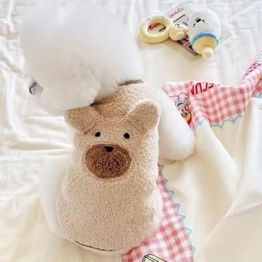 Imagem de Suéter de lã para cães, camisetas de tricô para meninas, fofos, suéteres quentes de inverno, estampa de filhote de cachorro, urso e gatinho, roupas espessas para animais de estimação