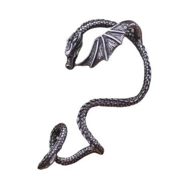 Imagem de Brincos De Pressão Góticos Femininos Vintage Viking Dragão Ouroboros E