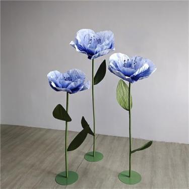Imagem de Flores Artificiais Gigantes - Conjunto de 3 Enormes Expositores Florais para Fundo de Casamento, Decoração de Festa, Adereços de Fotografia - Decoração Perfeita para Eventos