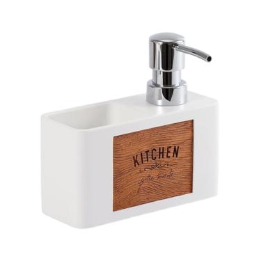 Imagem de Dispensador de sabão para pia de cozinha | Bomba recarregável à prova de vazamento | Suporte de dispensador de sabão | para casa, interior, parede, casa de fazenda, balcão, lavatório, banheiro