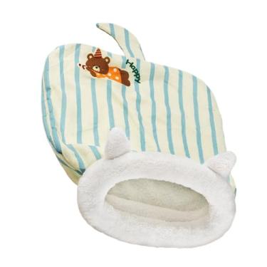 Imagem de Saco de dormir para animais de estimação, abrigo semi-fechado para animais de estimação, cama de gatinho lavável e segura | para animais pequenos, ambientes internos e externos, sala de estar, quarto