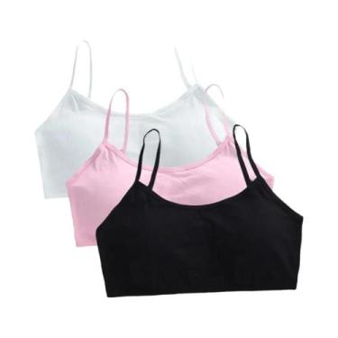 Imagem de Sutiã Esportivo Sem Fio Para Meninas Adolescentes, 3 Peças, Roupa Ínti