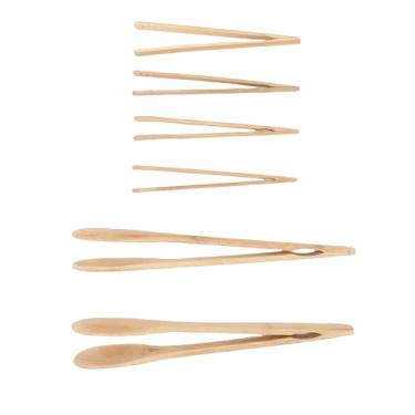 Imagem de Zerodis Conjunto de Pinças de Madeira 6 Peças, Utensílio de Cozinha Multiuso, Pinças Curvas e Retas para Salada, Queijo, Frutas e Amantes de Massas, Ferramentas de Cozinha
