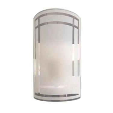 Imagem de Kit 3 Arandela Calha Paulistinha com Vidro Fosco ou Listrado Base Bran