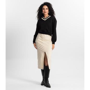 Imagem de Saia Midi Cargo Feminino Rovitex Bege-Feminino