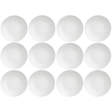 Imagem de Jogo 12 Pratos de Porcelana Sobremesa Tramontina Leonora 19cm Brancos 