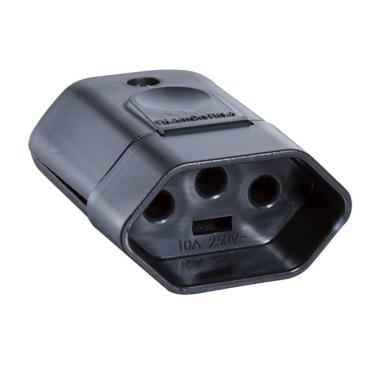 Imagem de Plugue Fêmea Preto 2p+t De 20 Ampères E 250 Volts - 57403155 - Tramontina