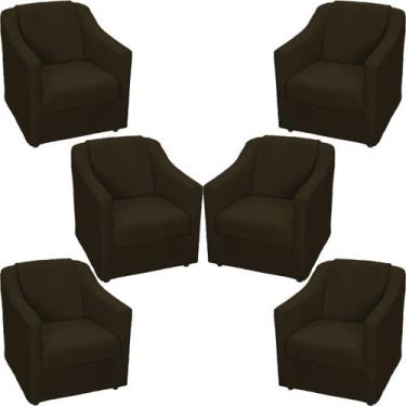 Imagem de Kit 6 Poltronas Decorativa Para Sala Recepção Manicure Barbearia Escri