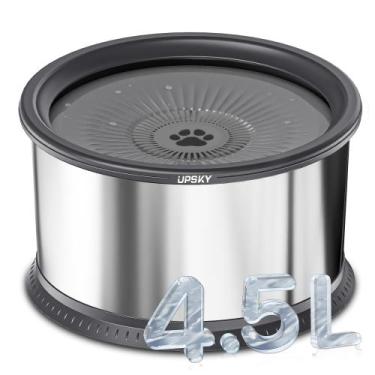 Imagem de Taça de água para cães UPSKY 4,5L em aço inoxidável à prova de derrama