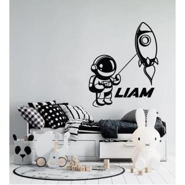 Imagem de Adesivo de parede  astronauta infantil - Ambiente dekorado, 70cm, pret