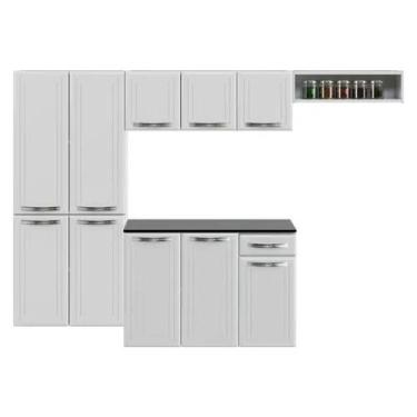 Imagem de Cozinha Modulada 4 Peças 10 Portas 1 Gaveta ALANA Telasul, Branco