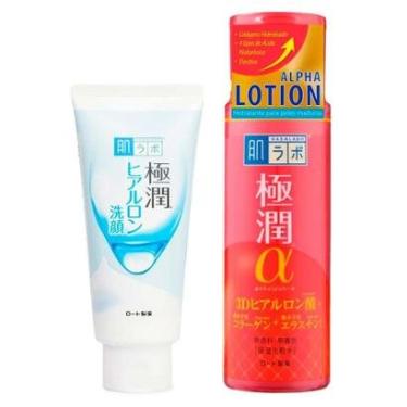 Imagem de Hada Labo Kit – Sabonete Hidratante Facial Gokujyun Face Wash100g + Loção Hidratante Anti-idade Goku-Unissex