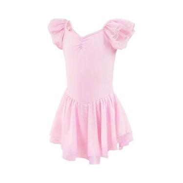 Imagem de Vestido De Ballet Com Mangas Em Renda Para Meninas, Leotardo Infantil 