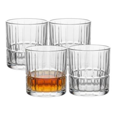 Imagem de Jogo 4 Copo de Whisky Vidro Baixo Rocks Cristalle Drink Uisque Negroni
