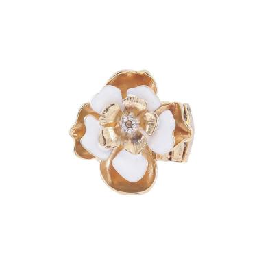 Imagem de Anel Armazem Rr Bijoux Flor Com Cristais Dourado