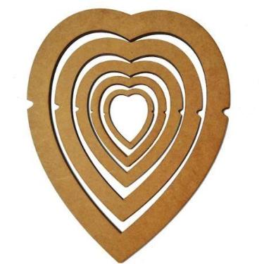 Imagem de Molde Macramé - Modelo Coração em MDF Cortado a Laser - no-brand