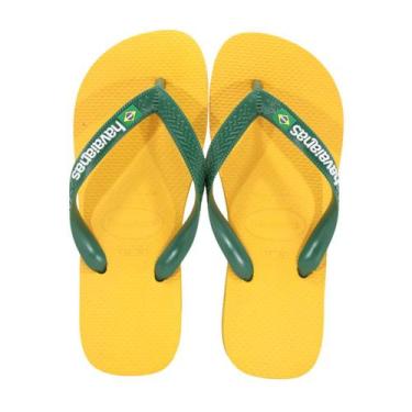 Imagem de Chinelo Havaianas Brasil Logo Amarelo, Am, Amarelo, Verde, 39/40