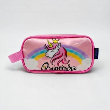 Imagem de Estojo Infantil Escolar Duplo Reforçado Premium Menina Feminino Unicór