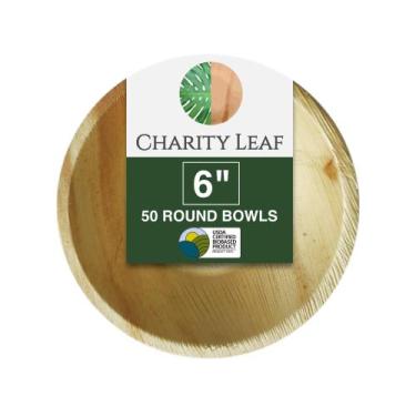 Imagem de Taça descartável Palm Leaf Charity Leaf de 6 polegadas (50 unidades)