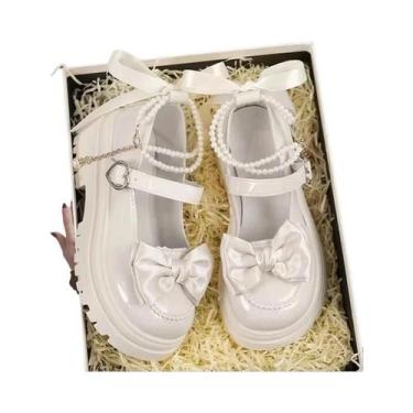 Imagem de Sapatos Mary Jane Femininos Com Fivela Em Forma De Coração, Cadeia De 