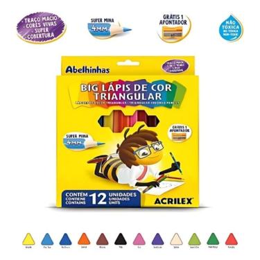 Imagem de Big Lápis De Cor Grosso Triangular 12 Cores REF: 09697 Acrilex