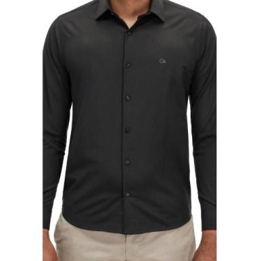 Imagem de Camisa Manga Longa Essencial Slim Masculina Ogochi 001520072 Preta, G,
